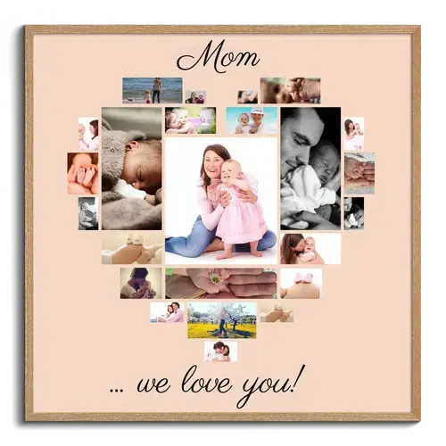 Create a Heart Collage for Mom - Personalize "We Love You" Tribute