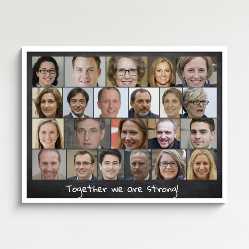 Group or Team Photo as Photo Collage with Caption