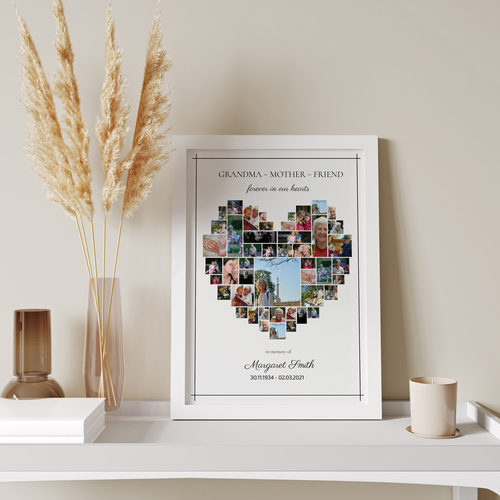 Create a Heart-Shaped Memorial Photo Collage for a Loved One