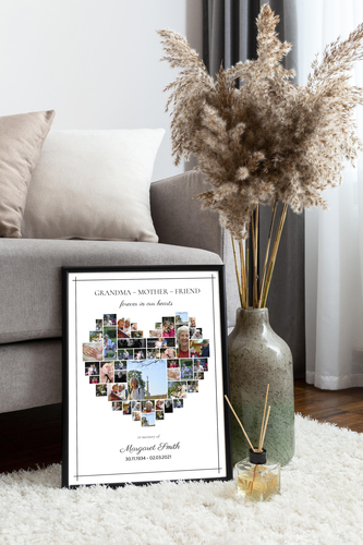 Create a Heart-Shaped Memorial Photo Collage for a Loved One