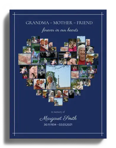 Create a Memorial Heart Collage Canvas - Personalize for Loved Ones