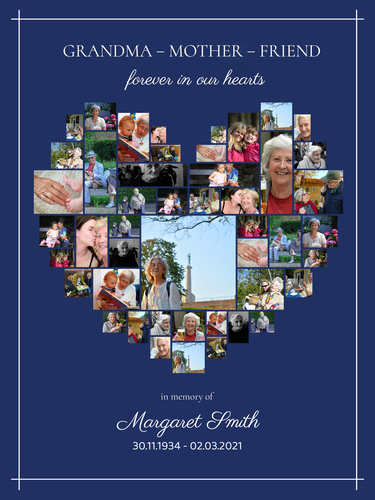 Create a Memorial Heart Collage Canvas - Personalize for Loved Ones