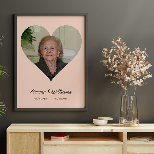 Create a Heart-Shaped Memorial Collage - Personalize in Memory