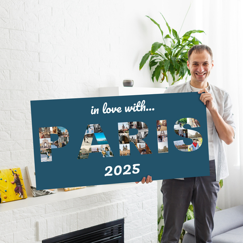Personalize Your Paris Photo Letter Collage - Create a Memory on Canvas!