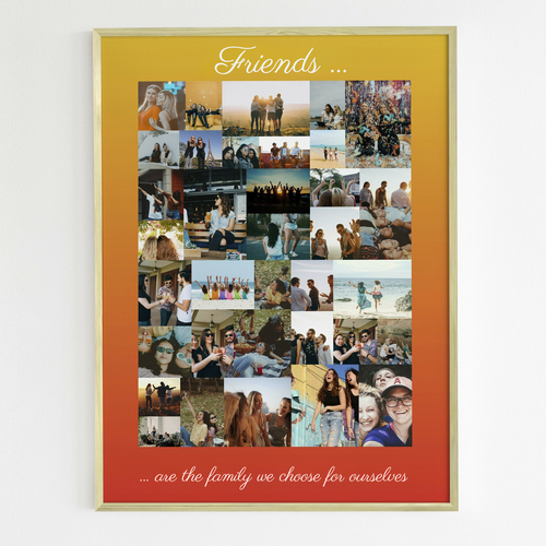 Photo collage friends memory with individual texts