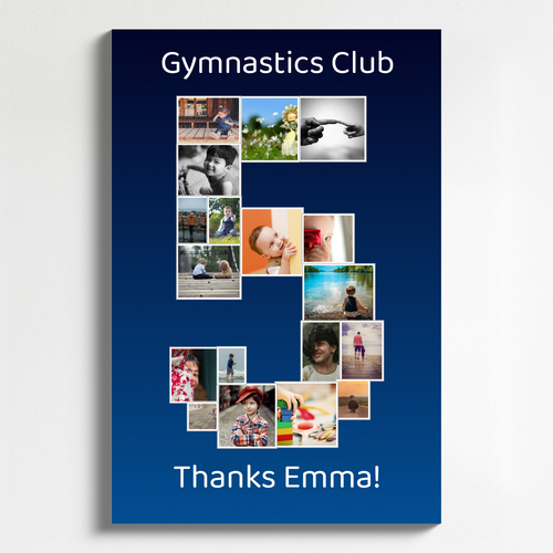 Create a Unique Number '5' Photo Collage - Perfect for Memorable Gifts!