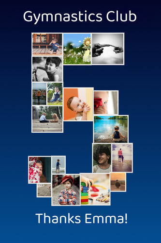 Create a Unique Number '5' Photo Collage - Perfect for Memorable Gifts!
