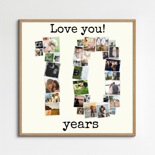 Personalize Your '10' Photo Collage for Special Anniversaries & Milestones!