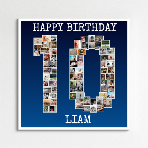 Personalize Your '10' Photo Collage for Special Anniversaries & Milestones!