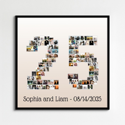Create a 25-Numbers Photo Collage for Anniversaries or Celebrations