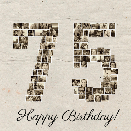 Create Your Own Sepia 75th Birthday Photo Collage – Personalize Now!
