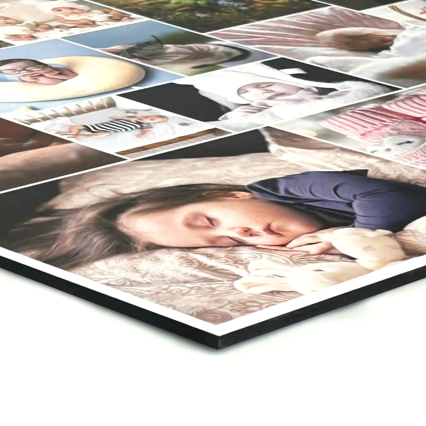 Photo collage on foam board: Detailed view