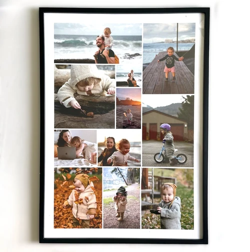 Framed photo collage: frontal