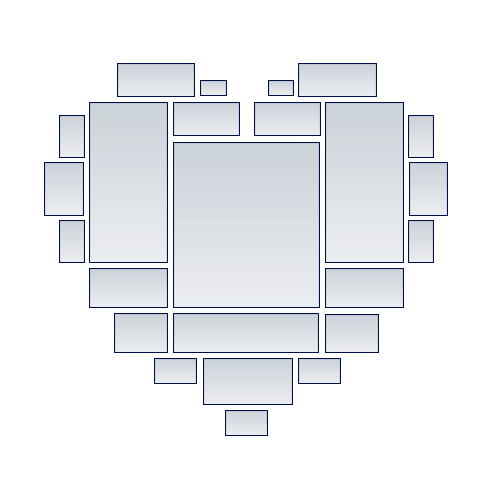 Photo collage template, heart shape