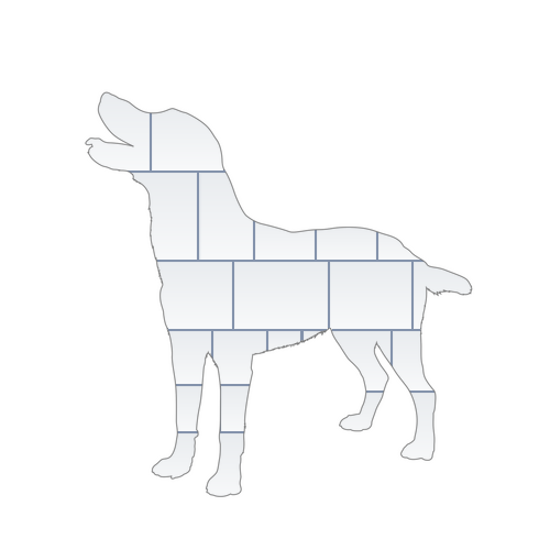 Photo collage template, dog silhouettes